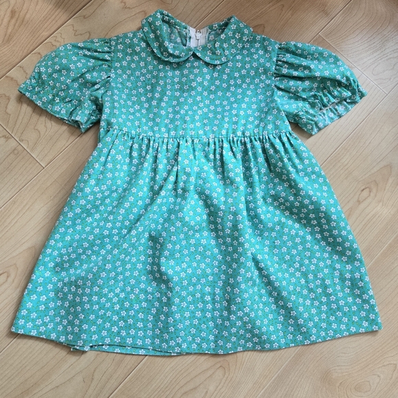 Vintage Ceil Ainsworth green 3-piece floral prairie apron dress set - Picture 4 of 11